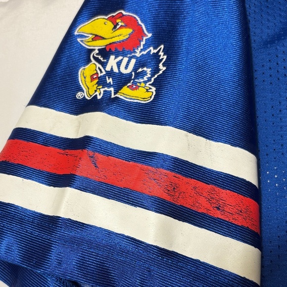Starter Blue Kansas Jayhawks KU Football Jersey L-14/16 - Picture 10 of 11